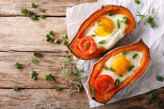 Eggs in Sweet Potato Shells