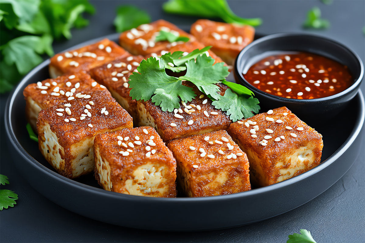 Sesame Tofu with Dipping Sauce - Wild Rose Canada