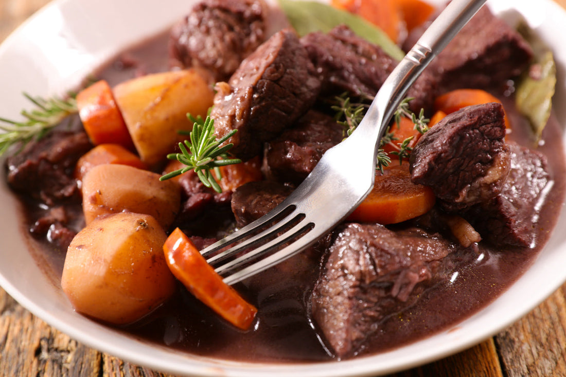 Bison and Rabbit Stew with Juniper Berries