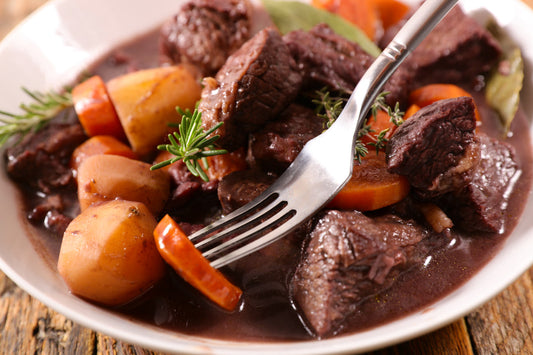 Bison and Rabbit Stew with Juniper Berries