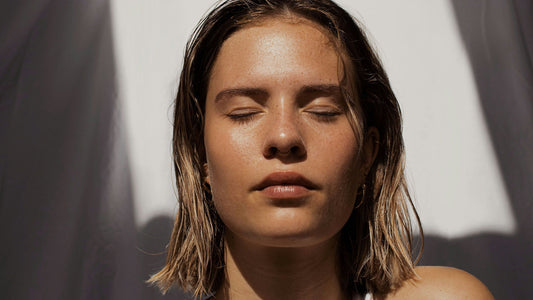 Woman's face with glowing natural skin